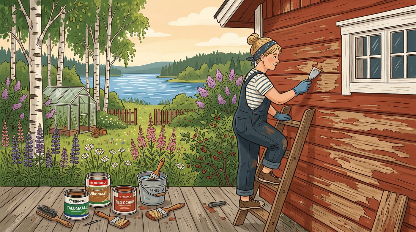 Talon ulkoseinän valmistelu maalausta varten